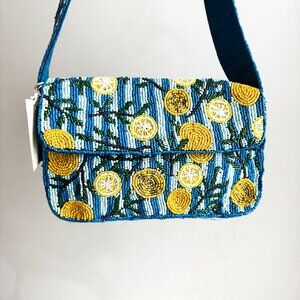 Sol and Mer Beaded Indian "lemons " Motif Colourful Shoulder Bag